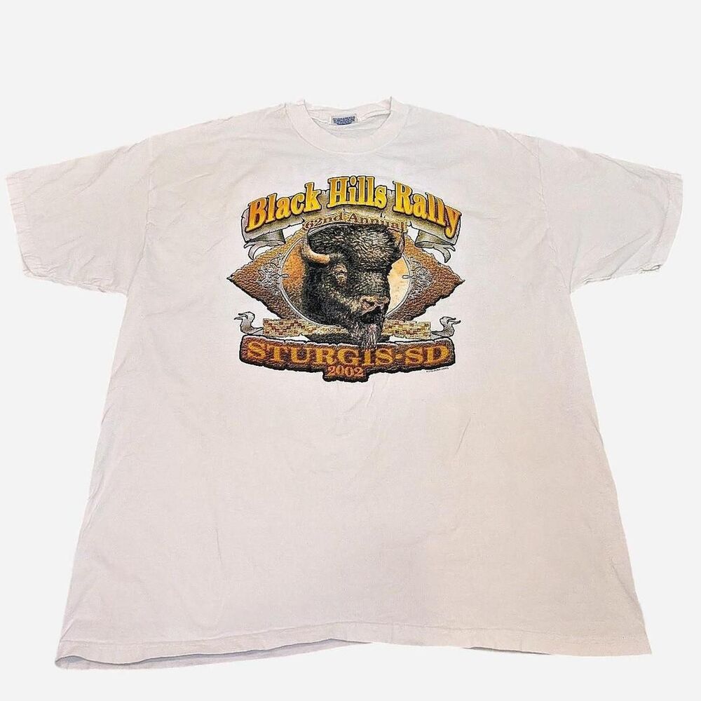 Vintage 2002 Sturgis 62nd Annual Black Hills Rally Tee XL South Dakota Hanes